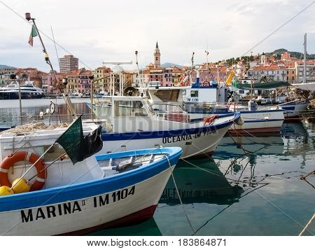 Several Fishing Boats Are Moored.