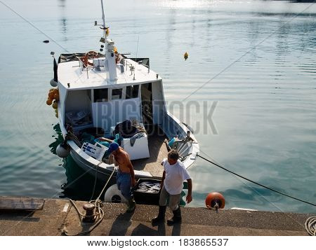 Several Fishing Boats Are Moored.