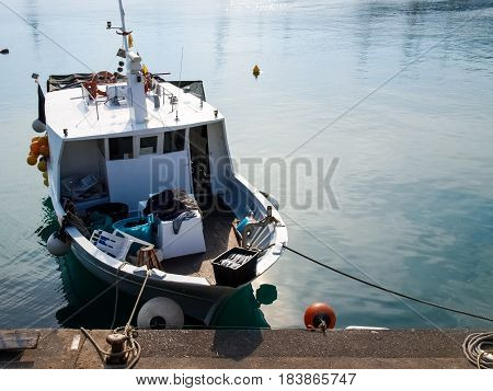 Several Fishing Boats Are Moored.