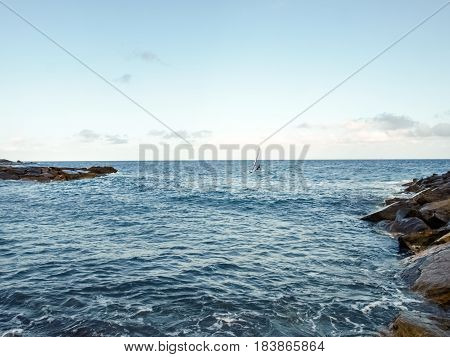 Windsurfing In The Evening Light