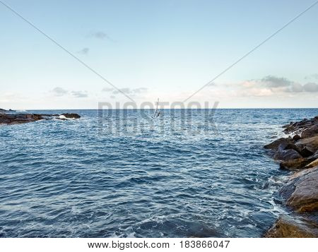 Windsurfing In The Evening Light