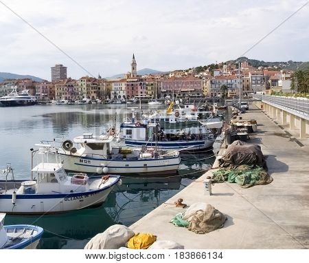 Several Fishing Boats Are Moored.