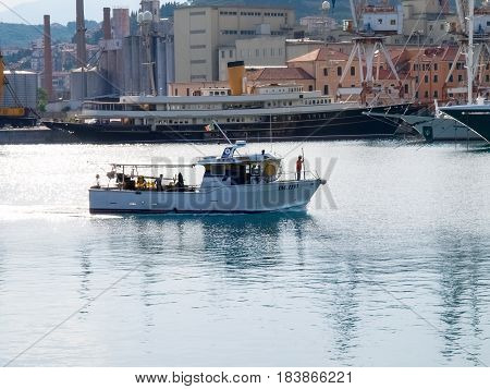Several Fishing Boats Are Moored.