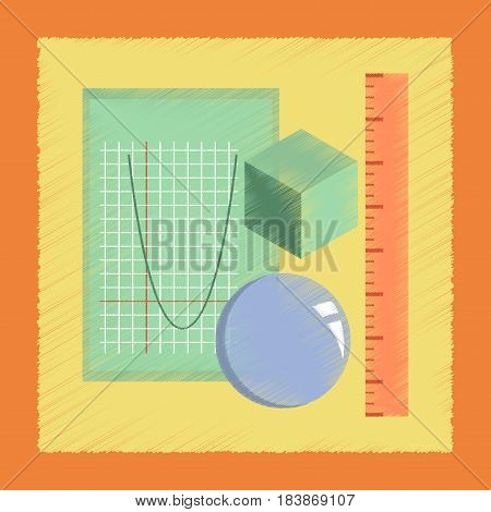 flat shading style icon education geometry lesson