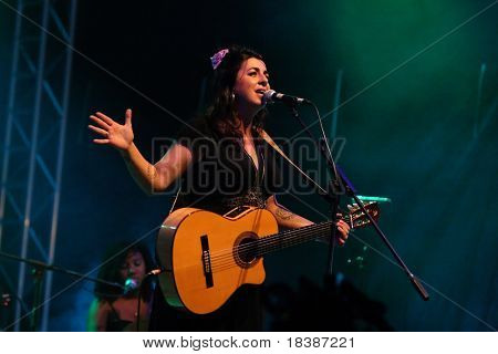 LOULE, PORTUGAL - JUNE 23: Amparo SanchÃÂ©z  performs onstage at Festival Med June 23, 2010 in Loule, Portugal.
