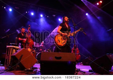 LOULE, PORTUGAL - JUNE 23: Amparo SanchÃÂ©z  performs onstage at Festival Med June 23, 2010 in Loule, Portugal.