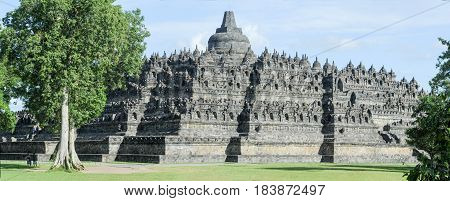 The Temple Of Borobudur On Java,  Indonesia