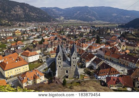 Friesach medieval town center and Romanesque Parish Church