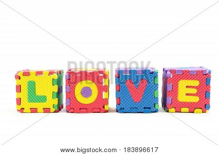 Alphabet Love Learning Blocks On White Background