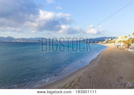 Cannes Beach Day View, France.