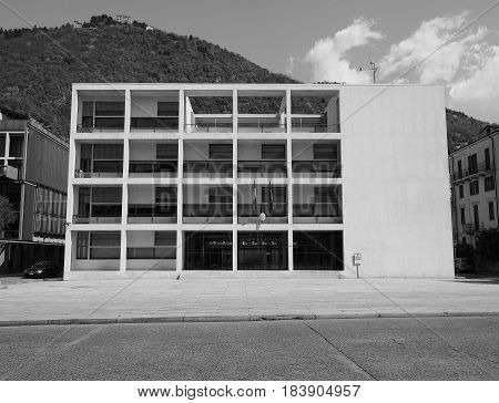 Casa Del Fascio In Como In Black And White