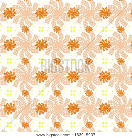 colorful abstraction, orange circles, seamless geometric pattern