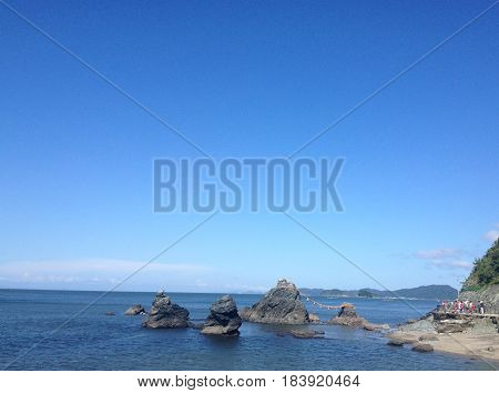 in summer time had walked around sea