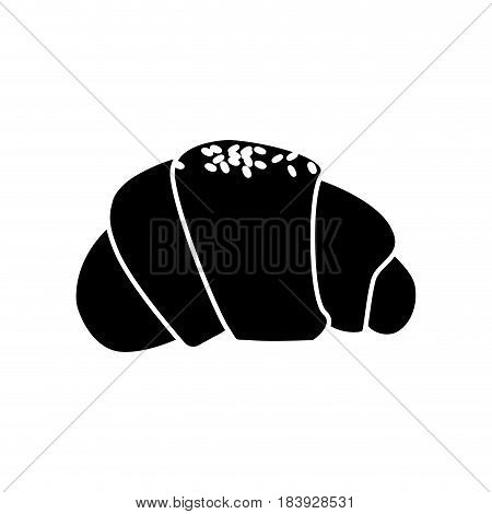 contour delicious fesh bakery croissant bread, vector illustration
