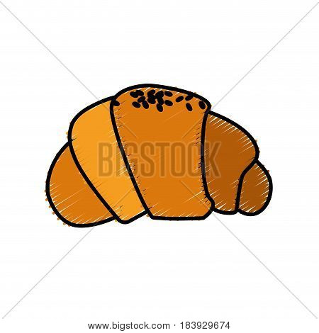 delicious fesh bakery croissant bread, vector illustration