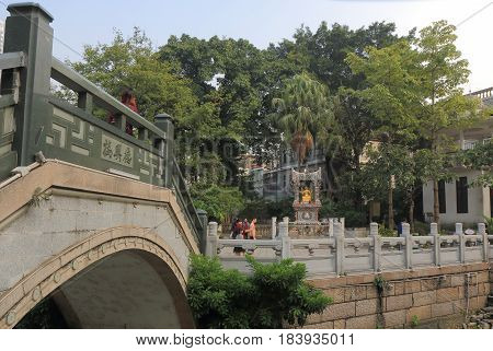 GUANGZHOU CHINA - NOVEMBER 12, 2016: Unidentified people visit Xiguan Antique city. Xiguan is famous for its traditional architecture and culture.