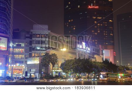 GUANGZHOU CHINA - NOVEMBER 13, 2016: Tianhe Road downtown cityscape.