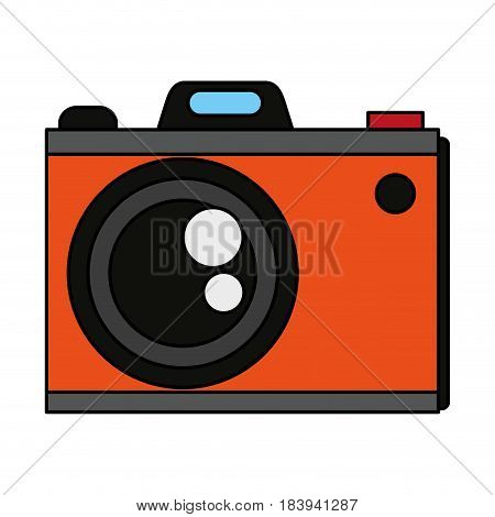 colorful graphic analog camera with flash vector illustration