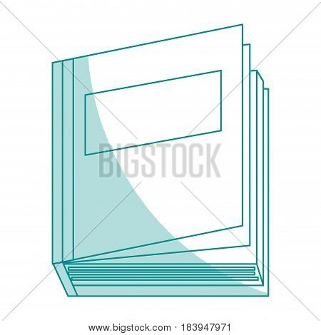 blue silhouette shading top view semi opened book vector illustration