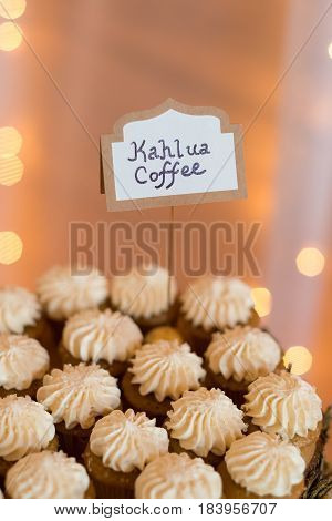Bakery supplied kahlua coffee flavored tartletts for this wedding reception.