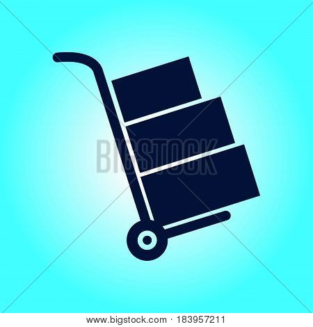 Truck with boxes icon.  Hand truck sign symbol.