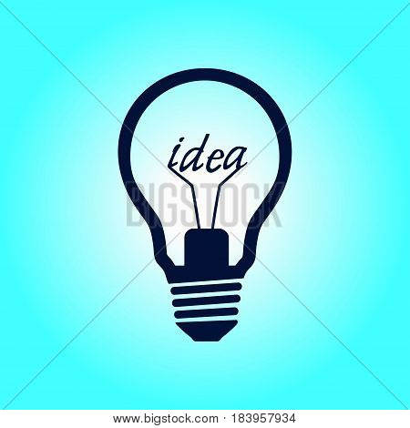 Light lamp sign icon. Idea symbol. Flat design style.