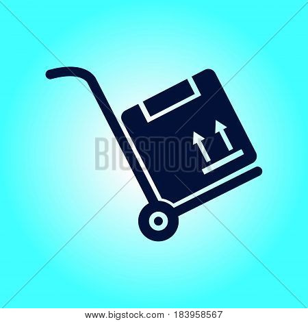 Truck with boxes icon.  Hand truck sign symbol.