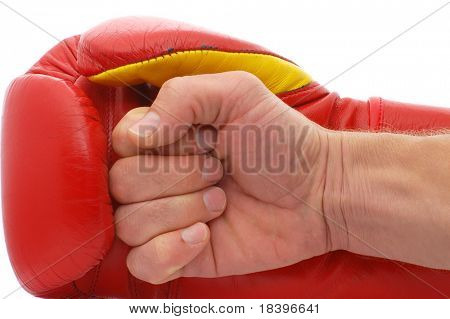 Schutzmaßnahmen, die Bekämpfung von Faust und rote Boxhandschuh