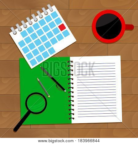 Planning for deadline. Work planner to achievement vector reminder agenda illustration of deadline month