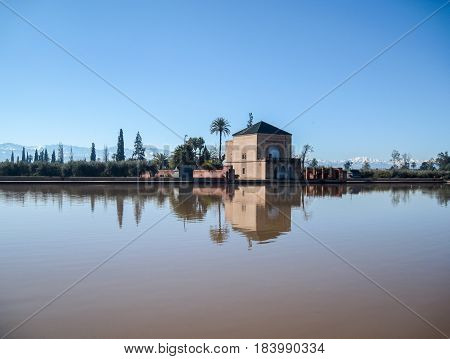 La Menara Reservoir In Marrakech In Morocco