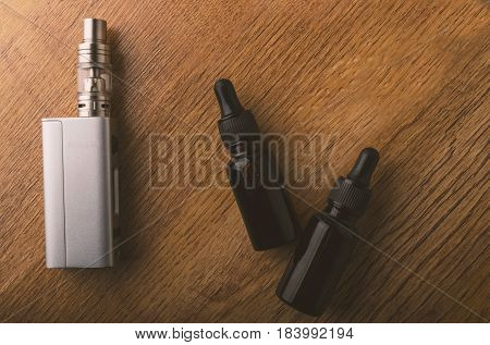 Vape Device Or Electronic Cigarette With Vaping Tools And Accessories.