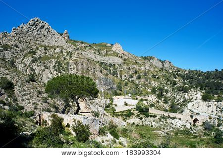 Rocky mountains in the Southern Spain. Sunny day