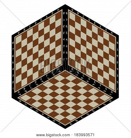 Abstract background in the form of isometric chessboard planes