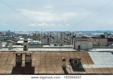 Kazan, Russia. Top view of the central part of the city