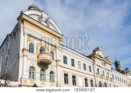 Fragment of the Chernoyarovsky Passage - Profitable House of the Merchant Chernoyarov in Kazan, Russia