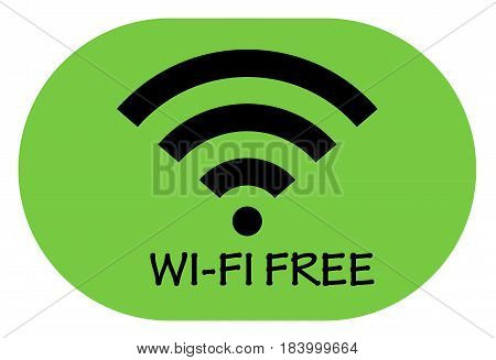 free wi-fi point icon on green background.