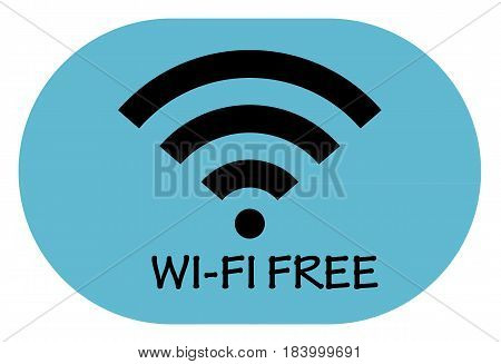 free wi-fi point icon on blue background .