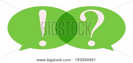 Speech Bubble with question mark and exclamation mark.
