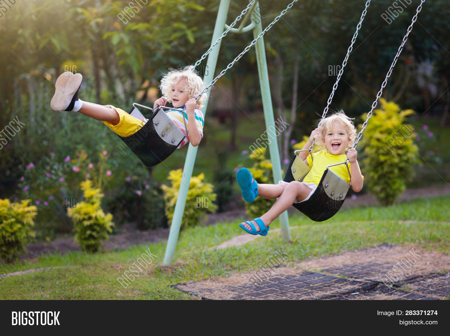 Child Swinging On Image Photo Free Trial Bigstock