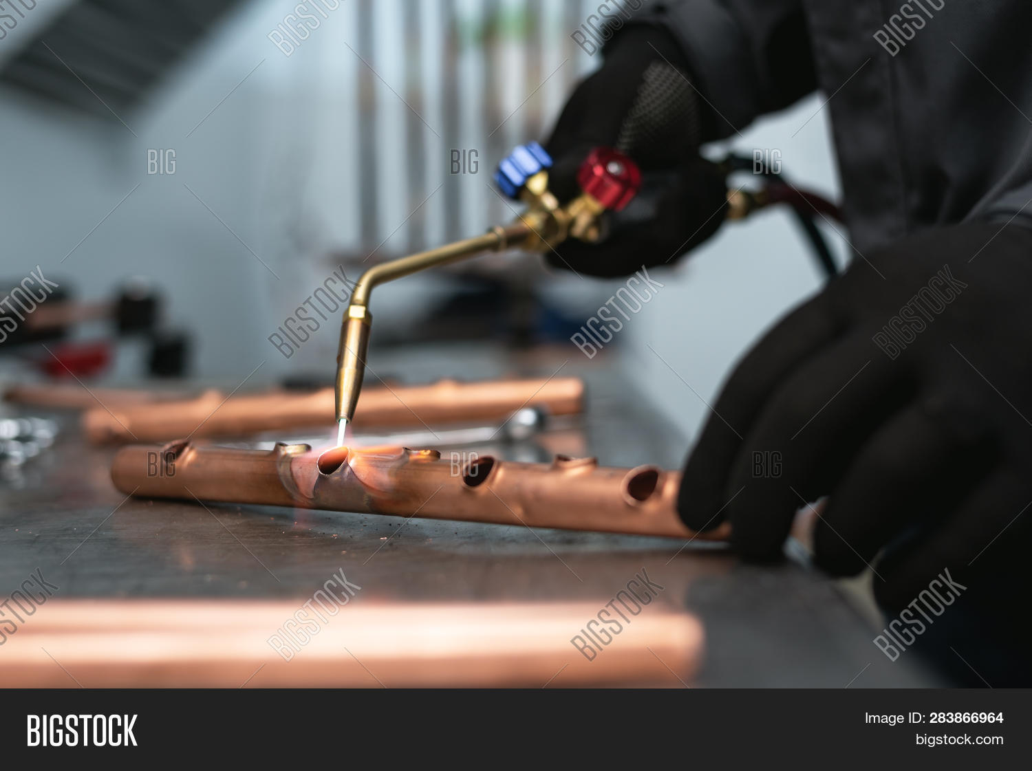 Worker Soldering Pipe Image & Photo (Free Trial) Bigstock