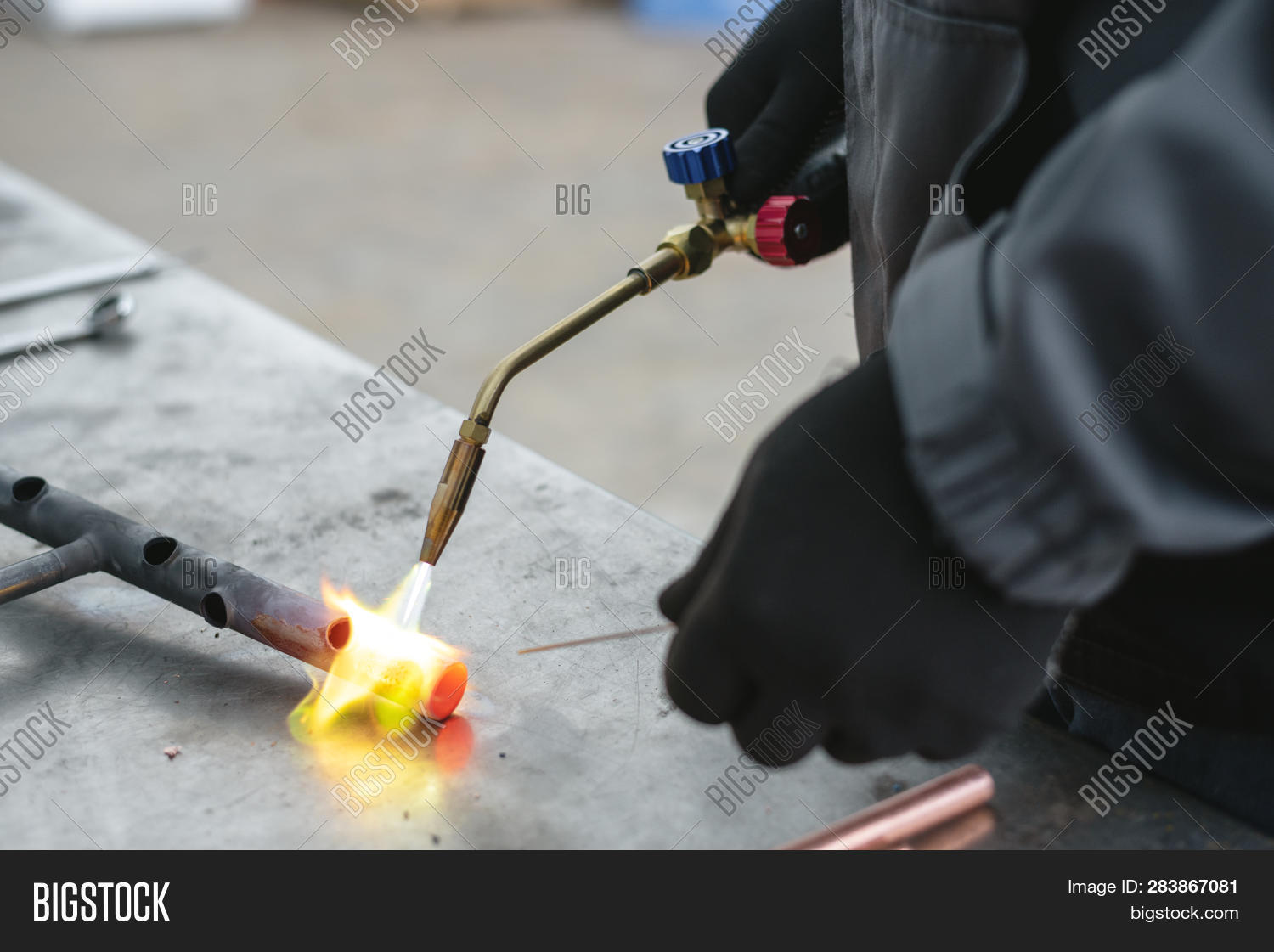 Worker Soldering Pipe Image & Photo (Free Trial) Bigstock