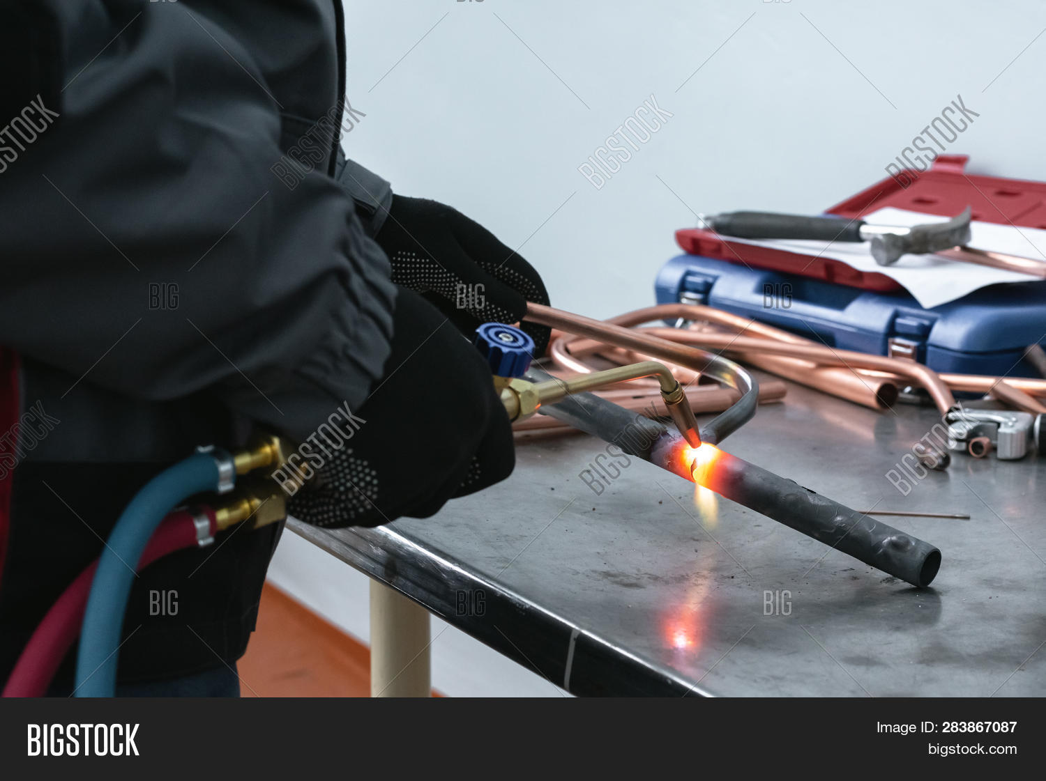 Worker Soldering Pipe Image & Photo (Free Trial) Bigstock