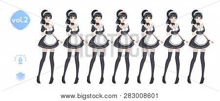 Anime Manga Girl. Costume Of Maid Cafe