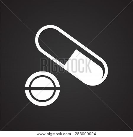 Pet Medicine Icon On Black Background For Graphic And Web Design, Modern Simple Vector Sign. Interne