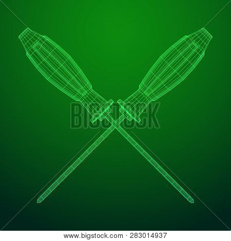 Crosshead Screwdriver. Handyman Tool For Home Repair. Maintenance Themed Abstract Model Wireframe Lo