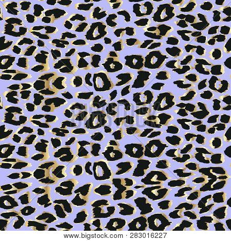 Vector Leopard  Textured Background. Animal Print. Seamless Pattern.