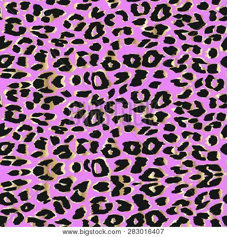Vector Leopard  Textured Background. Animal Print. Seamless Pattern.