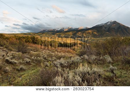 East And West Beckwith Mountains Viewed From Kebler Pass Road. Located In Gunnison National Forest, 