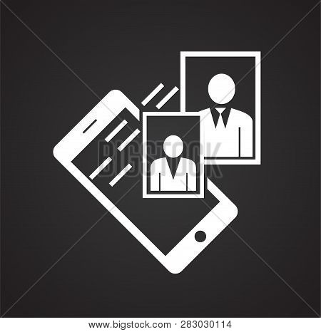 Received Pictures From Friend On Black Background Icon
