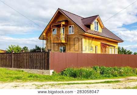 Sviyazhsk, Tatarstan, Russia - June 11, 2018: Modern Wooden Country House At The Sviyazhsk Island In